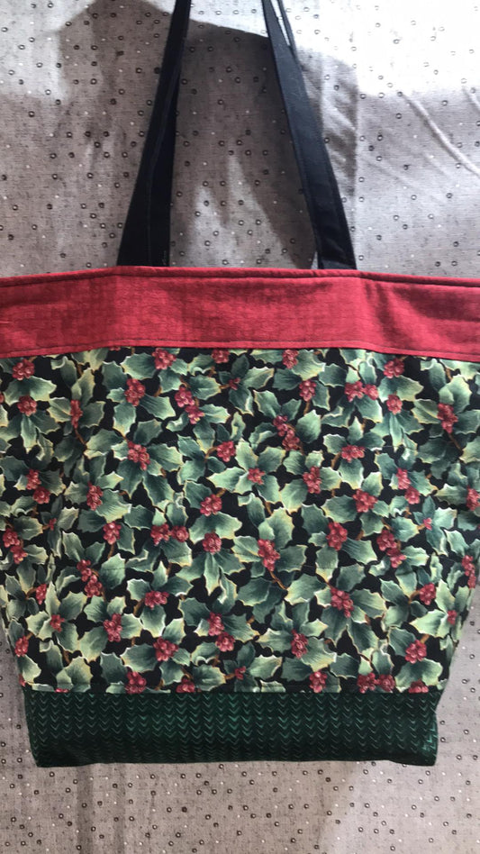 Holiday Tote bag- Holly bag